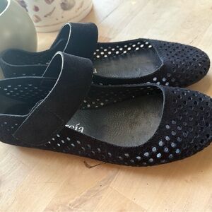 Pedro Garcia Black Suede Mary Jane Flats